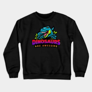 T-Rex Dinosaurs Are Awesome Red Crewneck Sweatshirt